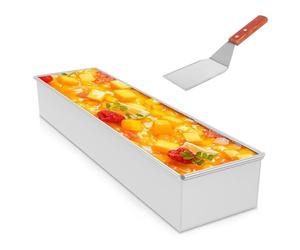 harupink Cadre de cuisson rectangulaire en alliage d'aluminium avec pelle à gâteau, forme Tiramisu antiadhésive, haute résistance aux températures, pour la préparation de tartes, pain grillé (corrigé)