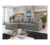 Harvey - Canapé d'angle réversible 4 places convertible avec coffre en tissu