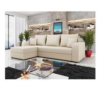 Harvey - Canapé d'angle réversible 4 places convertible avec coffre en tissu