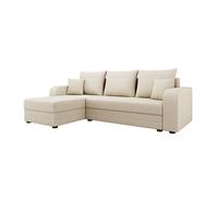 Harvey - Canapé d'angle réversible 4 places convertible avec coffre en tissu