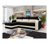 Harvey - Canapé d'angle réversible 4 places convertible avec coffre en tissu bicolore