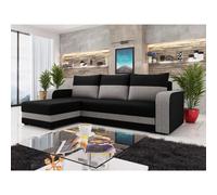 Harvey - Canapé d'angle réversible 4 places convertible avec coffre en tissu bicolore