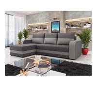 Harvey - Canapé d'angle réversible 4 places convertible avec coffre en tissu bicolore