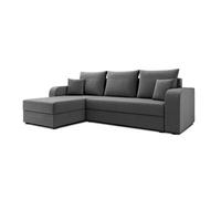 Harvey - Canapé d'angle réversible 4 places convertible avec coffre en velours