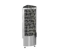 Harvia Cilindro Corner PCC90XE Poêle d’angle 9,0 kW - Poêle colonne électrique pour l’angle, 8-14 m³, 50 kg de pierres, inox (boîtier de commande requis, vendu séparément)
