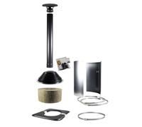 Harvia Kit de traversée de toit pour toits en pente pour cheminée inox - Jeu d’accessoires de traversée, Noir