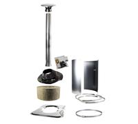Harvia Kit de traversée de toit pour toits en pente pour cheminée inox - Jeu d’accessoires de traversée, Acier inoxydable