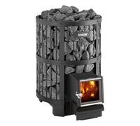 Harvia Legend 240 SL Poêle de sauna à bois 21 kW - poêle de sauna à bois à panier de pierres pour 10-24 m³, capacité 200 kg de pierres, chargement depuis la pièce voisine, Noir