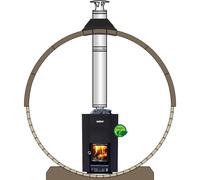 Harvia Linear 18 avec cheminée, incluant un ensemble de pierres de 40 kg / Idéal pour sauna tonneau / Espacement de 92 mm du bois / Conforme CE et BimSchV 2