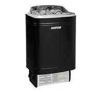 Harvia Top Steel Poêle électrique pour sauna 8 kW avec commande intégrée pour montage mural (M80 noir sans pierres de sauna)