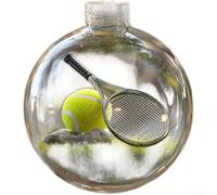 Hasaller Boule décorative en acrylique pour sapin de Noël avec motifs de baseball, golf, football, 8 cm, décoration de vacances transparente pour maison festive ou lieu de mariage (Tennis)