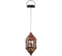 Hasaller Lanterne de jardin à énergie solaire, lampe à suspendre en fer avec capteur automatique, décoration extérieure résistante aux intempéries pour terrasse, cour, lampe LED de style européen