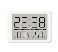Hasaller Mini réveil numérique LCD - Horloge murale magnétique - Affichage électronique - Avec moniteur de température et d'humidité - Pour réfrigérateur, bureau, maison - Blanc