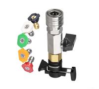 Hasaller Robinet à boisseau sphérique pour nettoyeur haute pression Karcher M22 14 mm Connexion rapide avec interrupteur marche/arrêt et 5 buses 4500 PSI Kit adaptateur de tuyau en acier laiton (14