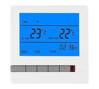 Hasaller Thermostat numérique de climatisation LCD Sm-art Thermostat central A-ir Thermostat LCD à bobine de ventilateur Panneau de commande à trois vitesses avec commande manuelle à distance