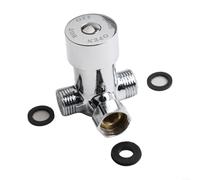 Hasaller Vanne mélangeur thermostatique filetage G1/2 pour robinets automatiques contrôle de l'eau chaude et froide Corps en alliage de laiton avec clapet anti-retour Finition argentée (laiton)