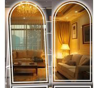 Hasipu Miroir arqué 240L x 100l cm Grand sur Pied Intégral avec éclairage pour Chambre, Dressing