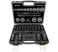 HASKYY 16 pièces.Kraft Visseuse à percussion ouille six pans Noix 10-32 mm - Noix à frapper avec enregistrement 1/2.