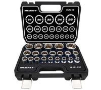 HASKYY 21PCS I 8-36 I Ensemble Jeu de douilles multiple I Tournevis 12 pans embouts de cle a douille 1/2" I acier CRV