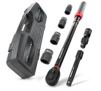 HASKYY ynamométrique 1/2" 40-220 Nm avec douilles 17 19 21 23 mm, joint universel, adaptateur d'extension inclus pour moto, voiture, quad