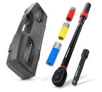 HASKYY ynamométrique 1/2'' 40-220 Nm Inserts de protection SW 17, 19, 21 mm avec adaptateur de rallonge pour moto, automobile, voiture, quad Industrie