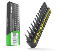HASKYY Jeu de 13 embouts Torx T4-T40 pour tournevis avec douille 1/4" en profil en T avec trou, bit hexagonal S2 en acier phosphaté, ensemble anti-manipulation