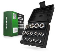 HASKYY Jeu de 14 douilles Torx Torx - Profil E extérieur - Jeu de douilles E4-E24 1/4" 3/8" 1/2" - Douilles à douille carré intérieur