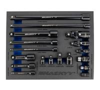 Rallonge coudée HASKYY avec adaptateur pour clés à douille 1/4, 3/8 et 1/2 pouce et articulation à cardan