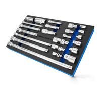 HASKYY Jeu de Douilles et liquet 1/4 3/8 1/2 Pouce | Coffret Rallonge Cardan Adaptateur | Set Professionnel Automobile et Industrie avec Douille Bougie