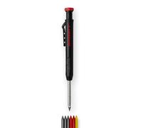 HASKYY Lot de marqueurs à trous profonds - Avec mines, taille-crayon - Crayon pour bois, métal, pierre, carrelage et plastique - Porte-mine pour artisans, chantiers de construction et trous de perçage
