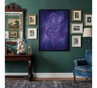 HASLEFND Tableau Décoration Murale Violet 50 x 70 cm - Affiche Nébuleuse attrape-rêves Sans Cadre pour Salon, Chambre, Salle de Bain - Toile Déco Ciel étoilé de rêve Maison