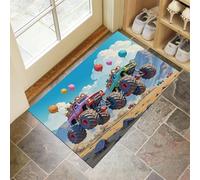 HASLEFND Tapis Interieur Entree Bleu Ciel 90 x 150 cm Tapi de Porte Lavable Tapis Salon Dessin animé américain Ballon pour véhicule Tout-Terrain Tapi Chambre Cuisine Dessous Antidérapant