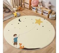 HASLEFND Tapis Rond Minimalisme avec Envers antidérapant et Lavable