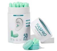 HASPRO Tube50 [Lot de 50 paires] bouchons d'oreille en mousse super doux dans tube GIGA avec petit étui de transport, meilleurs bouchons d'oreille pour dormir, ronflement, travail (Menthe)