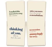 Hat Acrobat Lot de 24 cartes amusantes Thinking of You avec enveloppes - 24 motifs uniques Deadpan, message chaleureux à l'intérieur, Just Because & Miss You