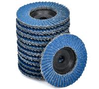 HATANSE 12 Pcs Disques à Lamelles Ø 76 mm x 10 mm Grain 40 60 80 120 | Disques Abrasifs pour Meuleuse d’Angle Pour Acier, Inox, Métal et Bois, Blau