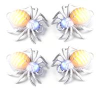 HATFRYF Lot de 4 guirlandes lumineuses à LED en forme d'araignée à piles pour Halloween, Noël, patio, décorations à faire soi-même