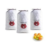 HattusaShield 300 Pièces Pochettes de Protection Alimentaire Réutilisables en Plastique Transparent Avec Élastique pour le Stockage des Aliments, pour Conservation Fruits et Légumes