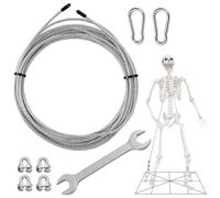 Hauban de Remplacement pour Squelette Halloween 3,66 m Pièce détachée en | Câble d'Attache Métallique pour Squelette 3,66 m Jardin Arrière-Cour Maison Hantée Fête d'Halloween