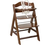 Hauck Alph Chaise haute traditionnelle Siège dur Noyer