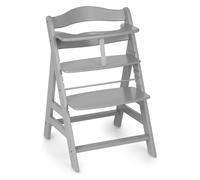 Hauck Chaise haute Alph – évolutive, harnais 5 points, barre de sécurité, bois FSC – Gris