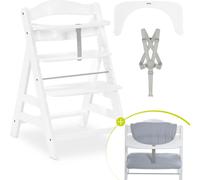 Hauck Chaise Haute Alpha Plus White - en set économique incl.