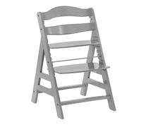 hauck Chaise Haute Bébé Alpha Plus, Évolutive dès 6 Mois, Inclus Harnais 5 Points, Barre de Sécurité, Réglable, Jusqu'à 90 kg, Bois FSC - Gris