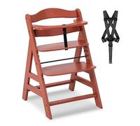 hauck Chaise Haute Bébé Évolutive Alph Bois jusqu'à 90 kg, Cork | Dès 6 mois, inclus harnais 5 points, sangle d'entrejambe, barre de sécurité, chaise bebe evolutive avec hauteur réglable