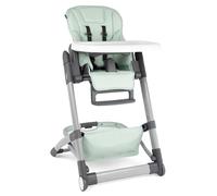hauck Chaise Haute Bébé Evolutive Grow Up - Menthe | Chaise haute pliable avec dossier réglable dès la naissance I Hauteur ajustable, avec tablette et roulettes