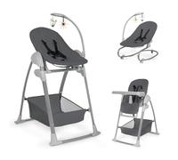 hauck Chaise Haute Bébé Evolutive Sit N Relax 3 en 1 - dès Naissance jusqu'à 15 kg, Transat Bebe, Balancelle, Arche de Jeux, Tablette Repas, Roues, Panier, Réglable en Hauteur, Pliable - Gris Foncé