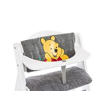 hauck Coussin Chaise Haute Bébé Highchair Pad Deluxe, Compatible avec Chaises Alph Bet et Arketa, Très Doux, Fixation Scratch, Winnie L'Ourson Gris