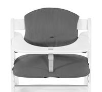 hauck Coussin Chaise Haute Bébé Highchair Pad Select, Compatible avec Chaises Alph Bet et Arketa, Antidérapant, Double Rembourrage au Dossier, Facile à Fixer, Mousseline Gris Foncé