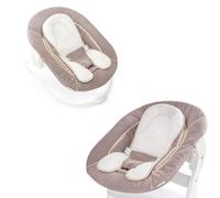 hauck Siège Bébé et Réhausseur 2-en-1 pour Chaise Haute Bébé Alph et Bet dès la Naissance jusqu’à 9 kg, avec Harnais 3 Points, Réducteur de Siège et Base Amovible, Stretch Beige