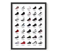 HAUS AND HUES Affiches de baskets Jordan pour hommes - Art mural cool pour chambre à coucher - Décoration murale pour chambre à coucher - 30,5 x 40,6 cm - Sans cadre